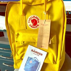 Fjall Raven yellow Kanken backpack